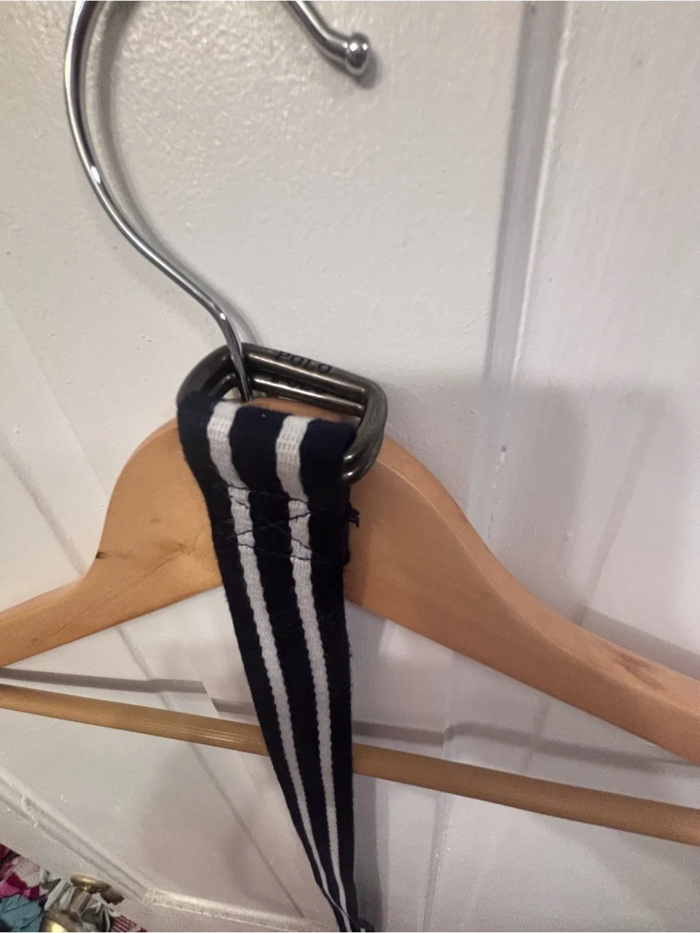 Polo Striped Navy and White Belt size 32